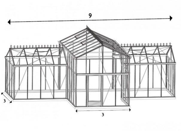 Serre d’ornement Orangerie Professionnelle - Structure aluminium - Euro Spark (Vue 7)