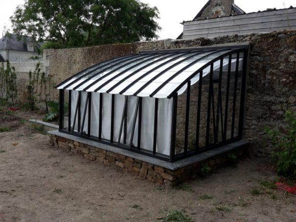 Serre à l'ancienne monopente sur muret - Structure aluminium - Éléonore sur Muret (Vue 3)