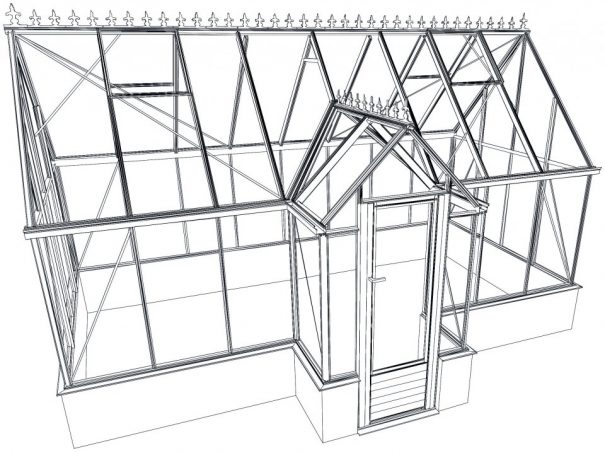 Pavillon de culture au style victorien sur muret - Structure aluminium - Victorian Mur Victorian (Vue 11)