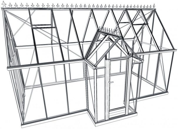 Serre victorian en T - Structure aluminium - Victorian Alu (Vue 3)