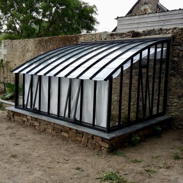 Serre à l'ancienne monopente sur muret - Verre / Aluminium - Éléonore sur Muret (Vue 14)