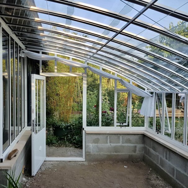 Serre à l'ancienne monopente sur muret - Verre / Aluminium - Éléonore sur Muret (Vue 16)