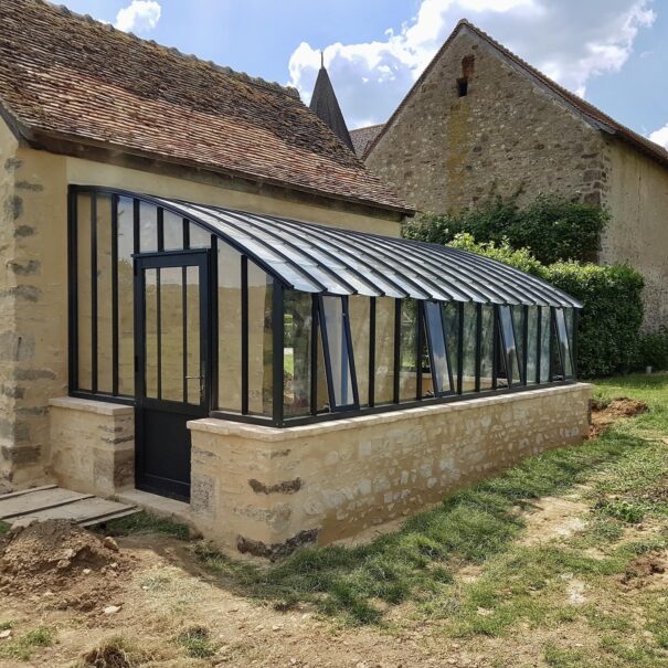 Serre à l'ancienne monopente sur muret - Verre / Aluminium - Éléonore sur Muret (Vue 15)