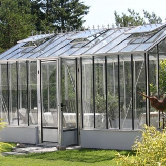 Serre de jardin classique autonome sur muret - Structure aluminium - Euro Gothic Alu (Vue 0)