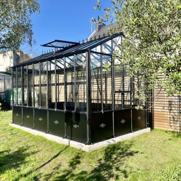 Serre de jardin victorienne autonome soubassement - Structure aluminium - Euro Maxi Retro Victorian (Vue 2)