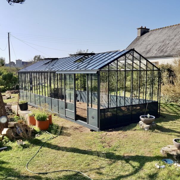 Serre de jardin victorienne autonome soubassement - Structure aluminium - Euro Maxi Retro Victorian (Vue 4)