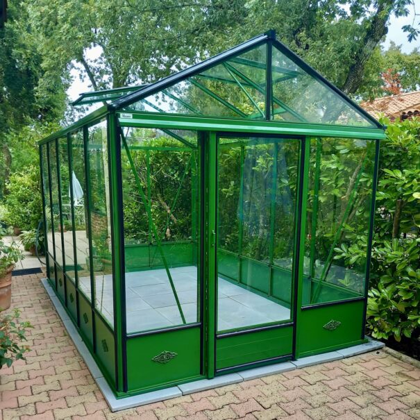 Serre de jardin victorienne autonome soubassement - Structure aluminium - Euro Maxi Retro Victorian (Vue 9)