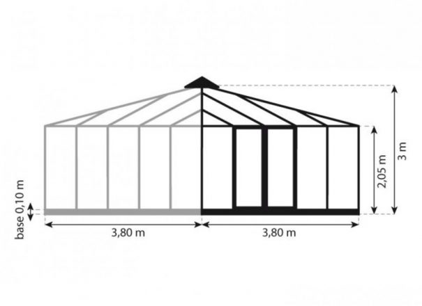 Serre pyramide étirée style Victorien - Structure aluminium - Euro Pyra Stretched Victorian (Vue 14)