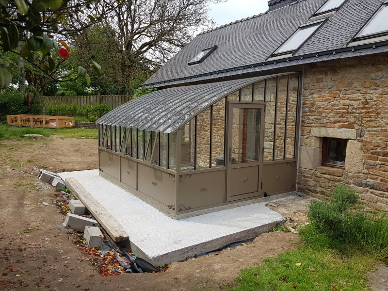 Installation d'une serre à l'ancienne adossé – Ploerdut (56 - Morbihan) vue 2