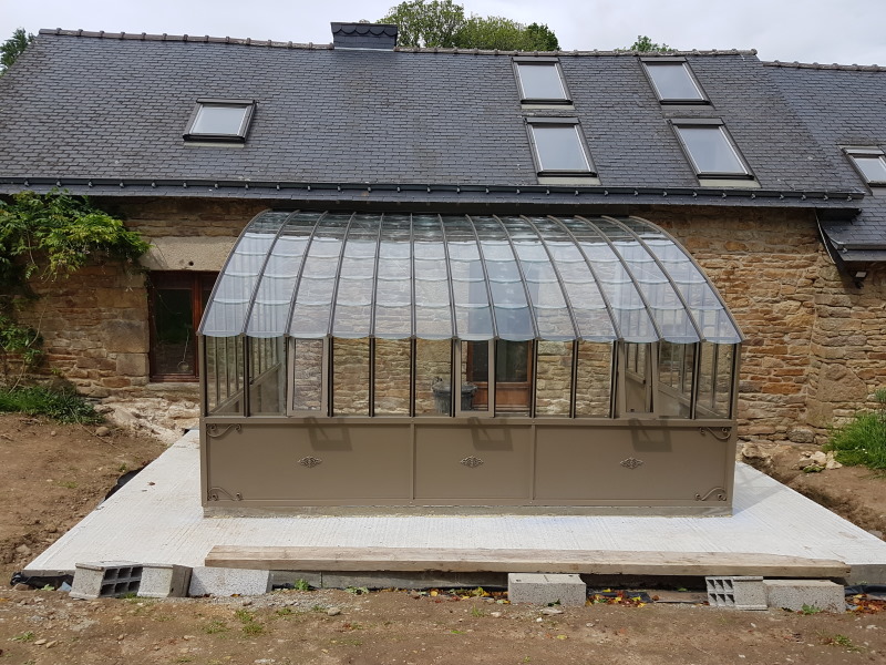 Installation d'une serre à l'ancienne adossé – Ploerdut (56 - Morbihan) vue 1