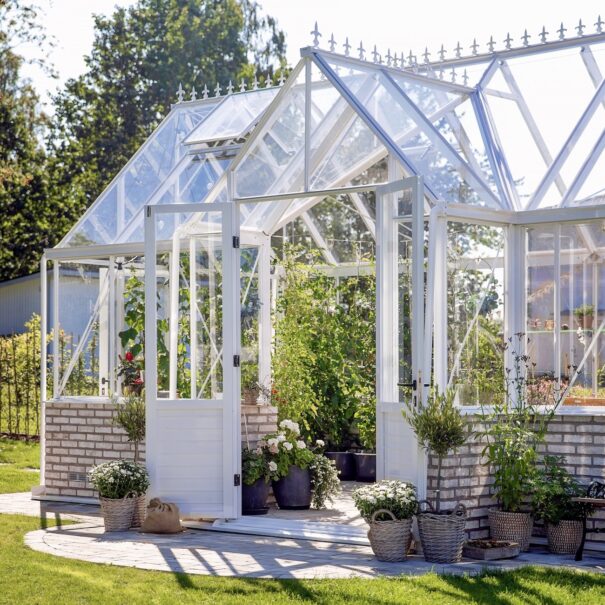 Pavillon de culture au style victorien sur muret - Structure aluminium - Victorian Mur Victorian (Vue 1)