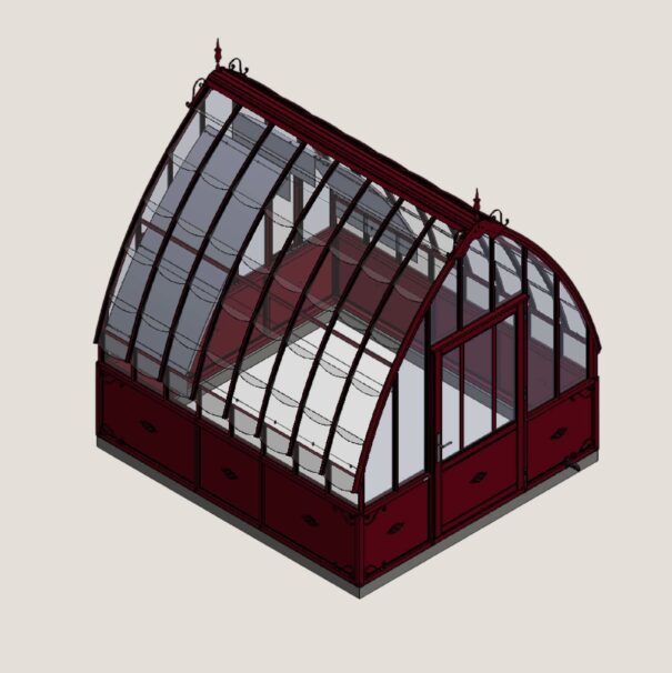 Serre à l'ancienne style fer forgé avec soubassement - Verre / Aluminium - Eugénie Soubassement (Vue 20)