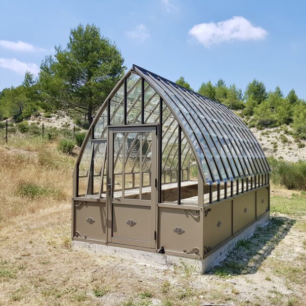 Serre à l'ancienne style fer forgé avec soubassement - Verre / Aluminium - Eugénie Soubassement (Vue 15)