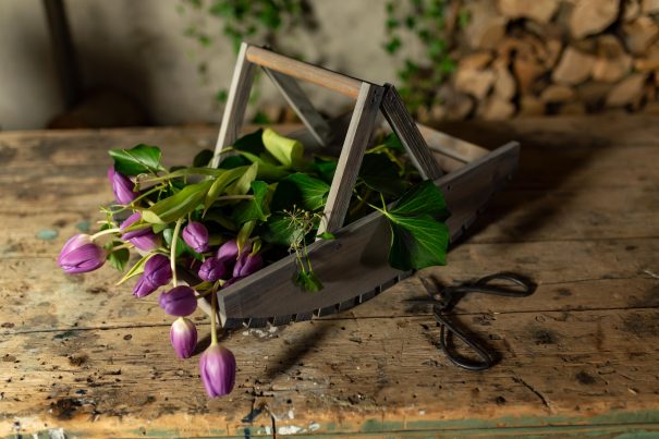 Panier cueillette de fleurs en bois (Vue 0)