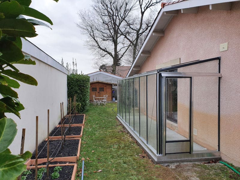 Installation d'une serre adossée - ANDERNOS LES BAINS (33 – Gironde) vue 1