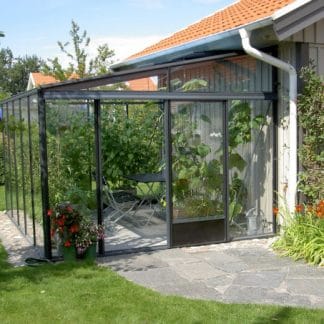 Serre adossée Altan 3 en polycarbonate 4 mm 1.3 m² - SERRES-ET-ABRIS.