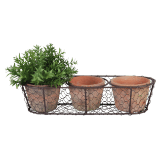 3 pots dans panier métal (Vue 0)