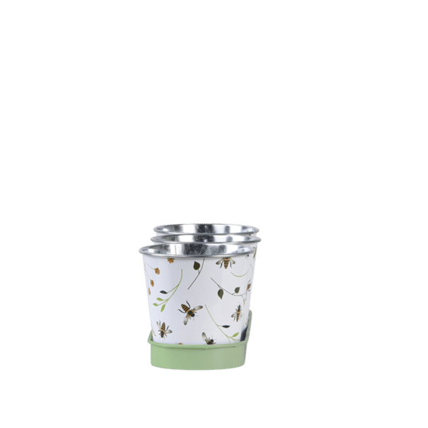 3 pots sur plateau avec motif abeille (Vue 1)