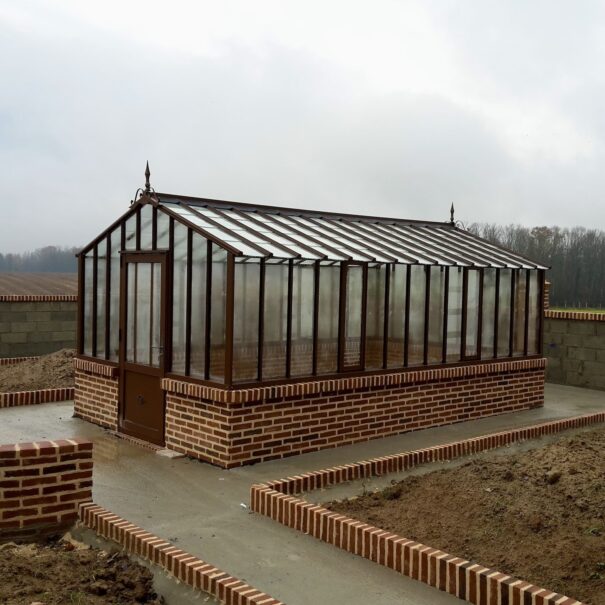 Serre en verre sur muret double pente - Structure aluminium - Joséphine sur Muret (Vue 6)