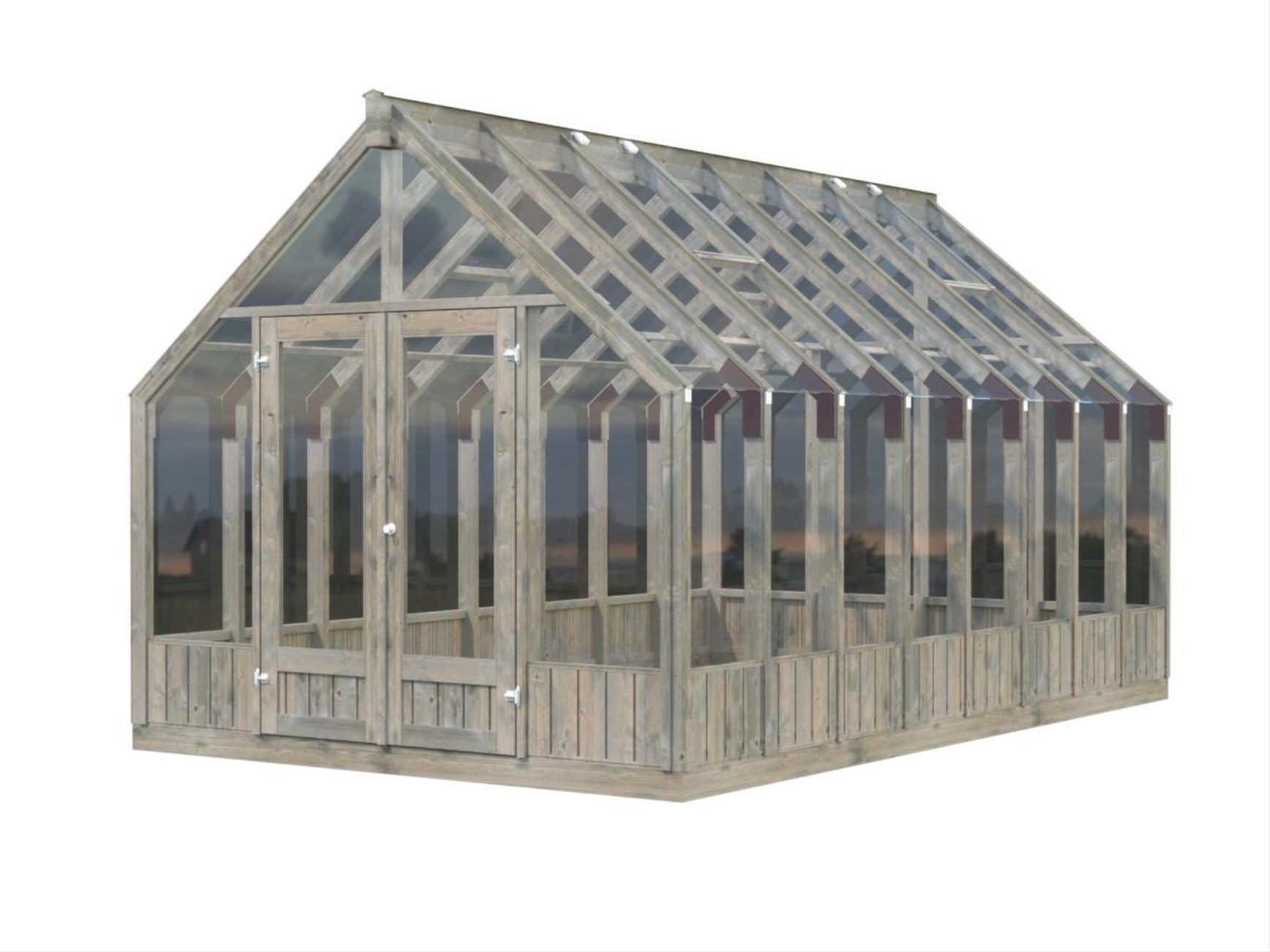 Serre classique indépendante - Structure bois - Serre EMILIA 13.8m² - PALMAKO (Vue 5)