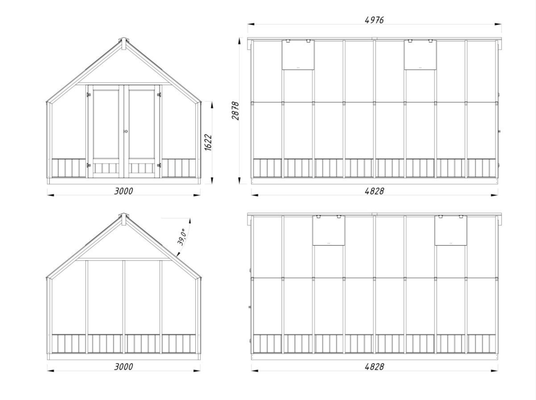 Serre classique indépendante - Structure bois - Serre EMILIA 13.8m² - PALMAKO (Vue 10)