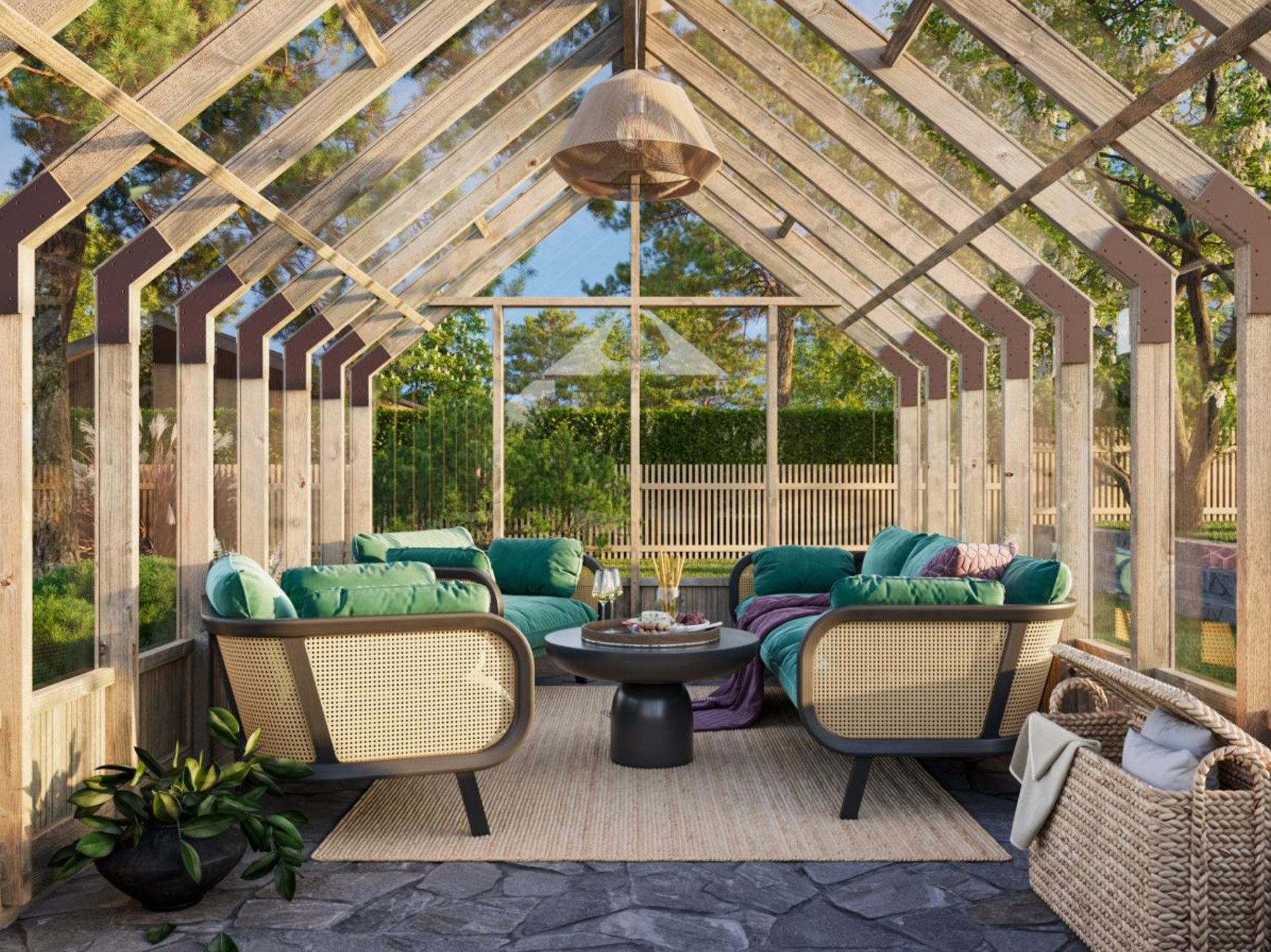 Serre classique indépendante - Structure bois - Serre EMILIA 13.8m² - PALMAKO (Vue 3)