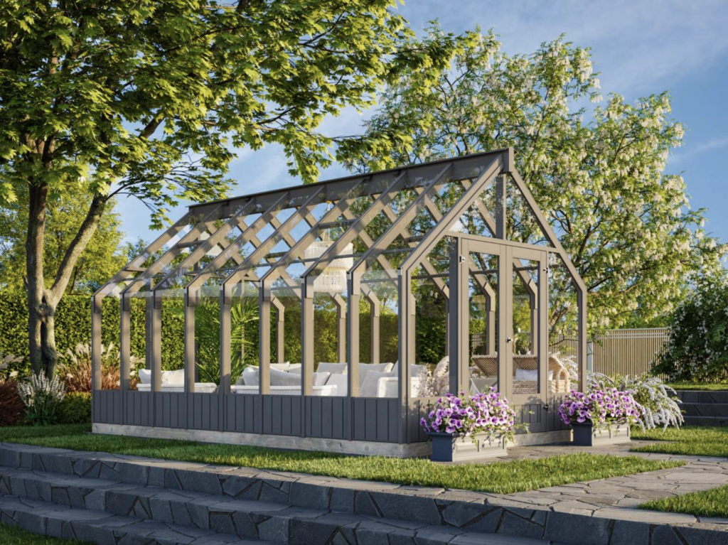 Serre classique indépendante - Structure bois - Serre EMILIA 13.8m² - PALMAKO (Vue 0)