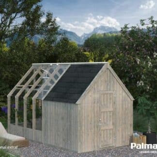Serre de jardin indépendante - Structure bois - Serre EMILIA 5.4m² avec annexe- PALMAKO (Vue 0)