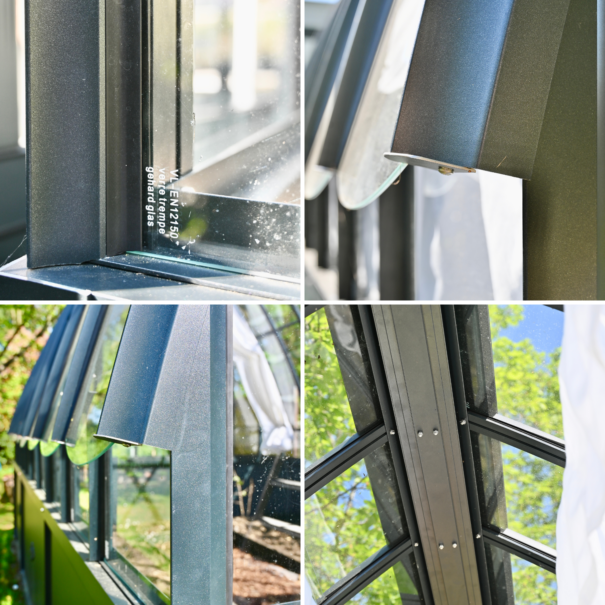 Serre de jardin en verre à l'ancienne style fer forgé sur muret - Structure aluminium - Eugénie sur Muret (Vue 9)