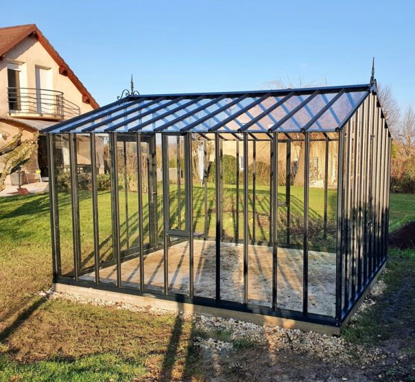 Serre d'antan en verre - Double pente - Structure aluminium - Joséphine Classique (Vue 3)