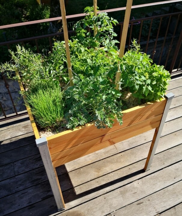 Bac sur pieds design grand modèle - 80x75x80cm - Mon petit potager (Vue 3)