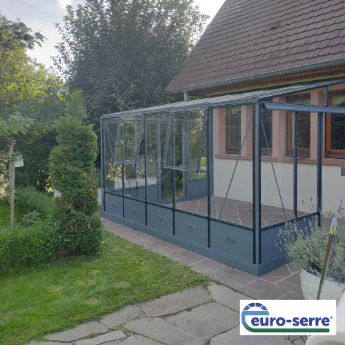 Conception d'une serre Euro Murale Retro 73 Plus Victorian - Serre de culture anglaise monopente soubassement - Structure aluminium - Sentheim (68 - Haut-Rhin) - à la Une