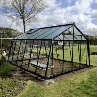 Serre de culture en verre - Double pente - Structure aluminium - ACD Parois obliques (Vue 0)