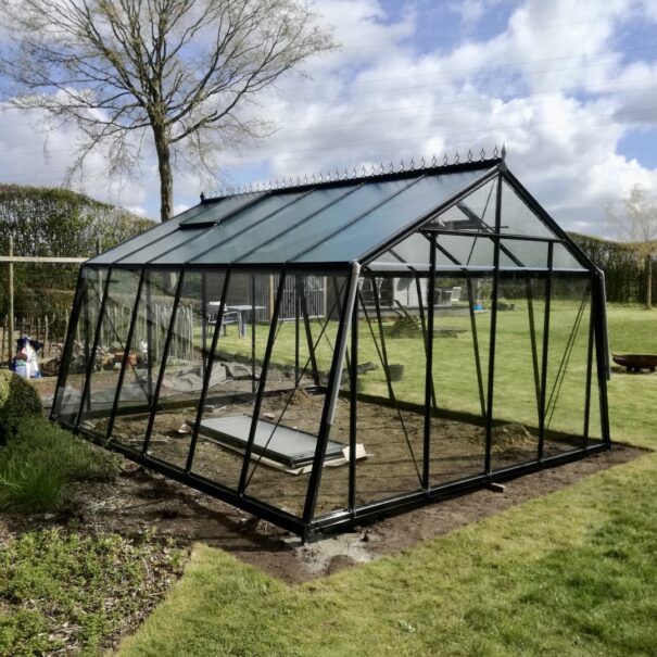 Serre de culture en verre - Double pente - Structure aluminium - ACD Parois obliques (Vue 0)