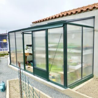 Serre de culture victorienne adossée en polycarbonate - Structure aluminium - Euro Midi Victorian Polycarbonate (Vue 0)