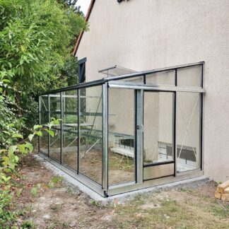Serre de culture tropicale monopente Polycarbonate - Structure aluminium - Tropic Euro Murale Alu Polycarbonate (Vue 0)