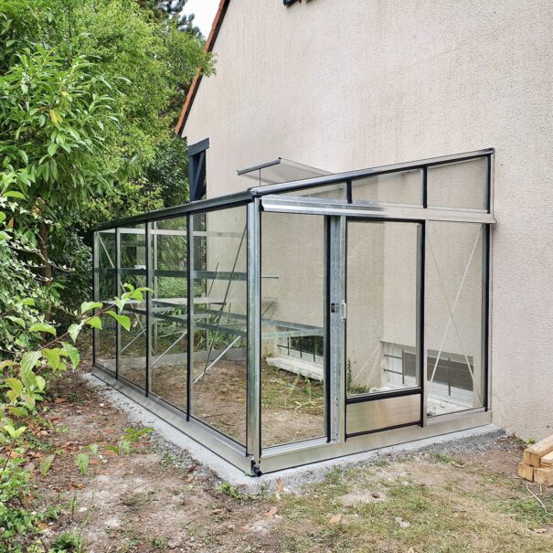 Serre de culture tropicale monopente Polycarbonate - Structure aluminium - Tropic Euro Murale Alu Polycarbonate (Vue 0)